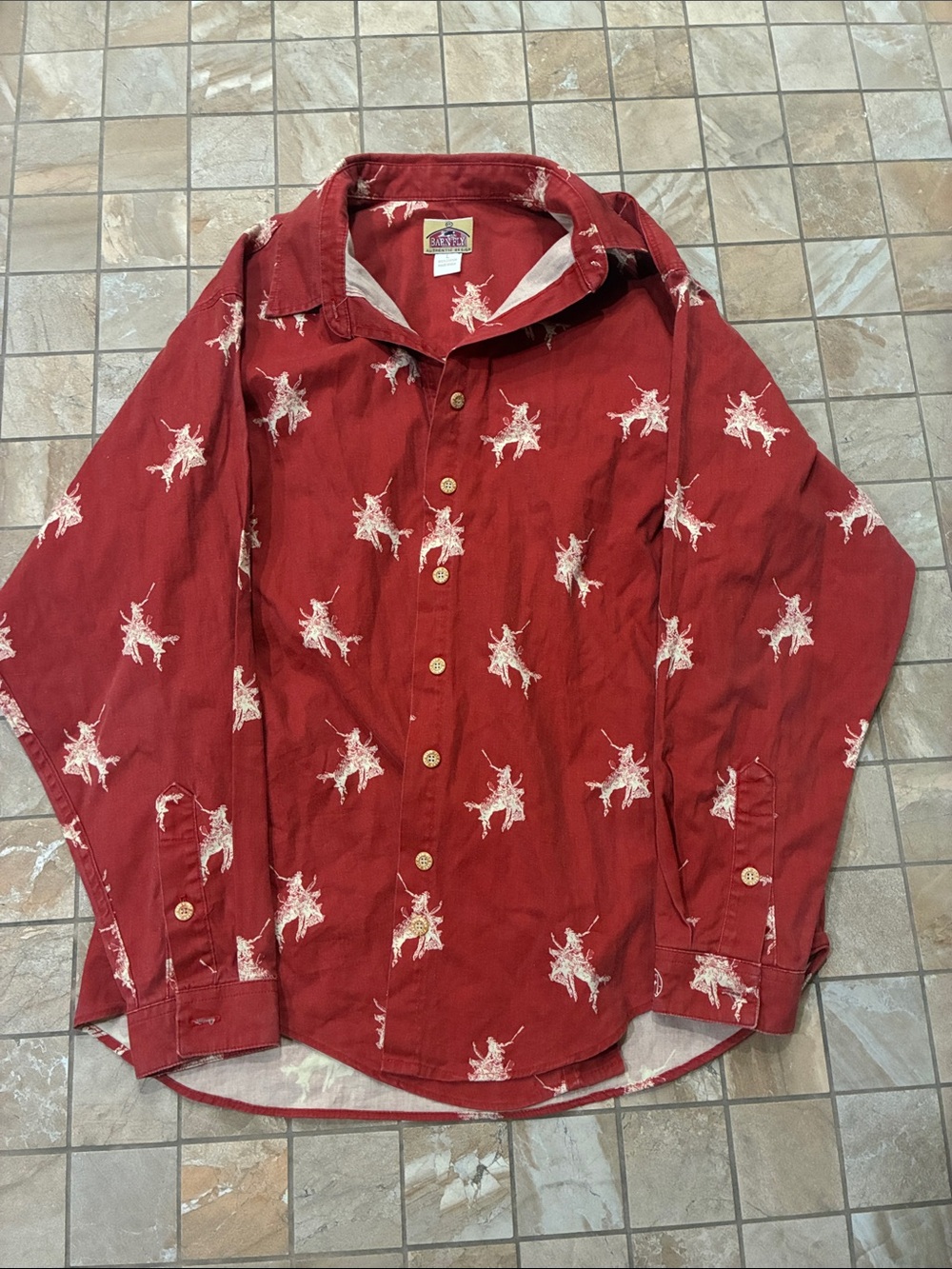Barnfly Cowboy Rodeo western shirt Large